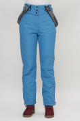 Оптом Полукомбинезон брюки горнолыжные женские голубого цвета 66215Gl в Казани, фото 5