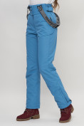 Оптом Полукомбинезон брюки горнолыжные женские голубого цвета 66215Gl в Казани, фото 6