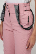 Оптом Полукомбинезон брюки горнолыжные женские розового цвета 66215R в Екатеринбурге, фото 13