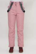Оптом Полукомбинезон брюки горнолыжные женские розового цвета 66215R в Екатеринбурге, фото 14