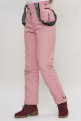 Оптом Полукомбинезон брюки горнолыжные женские розового цвета 66215R в Екатеринбурге, фото 15