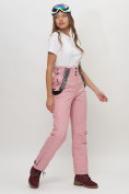 Оптом Полукомбинезон брюки горнолыжные женские розового цвета 66215R в Екатеринбурге, фото 8
