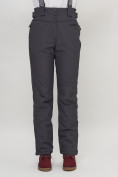 Оптом Полукомбинезон брюки горнолыжные женские темно-серого цвета 66215TC в Казани, фото 6