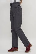Оптом Полукомбинезон брюки горнолыжные женские темно-серого цвета 66215TC в Екатеринбурге, фото 7