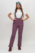 Оптом Полукомбинезон брюки горнолыжные женские темно-фиолетового цвета 66215TF в Казани