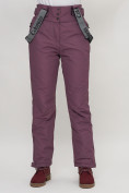 Оптом Полукомбинезон брюки горнолыжные женские темно-фиолетового цвета 66215TF в Казани, фото 9