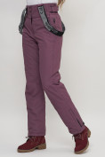 Оптом Полукомбинезон брюки горнолыжные женские темно-фиолетового цвета 66215TF в Казани, фото 11