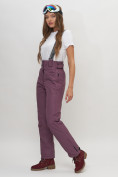 Оптом Полукомбинезон брюки горнолыжные женские темно-фиолетового цвета 66215TF в Казани, фото 2