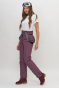 Оптом Полукомбинезон брюки горнолыжные женские темно-фиолетового цвета 66215TF в Казани, фото 6