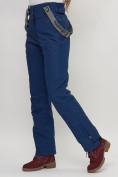 Оптом Полукомбинезон брюки горнолыжные женские темно-синего цвета 66215TS в Казани, фото 10