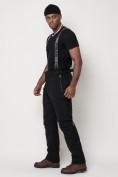 Оптом Полукомбинезон брюки горнолыжные мужские черного цвета 6621Ch в Казани, фото 2