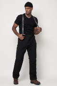 Оптом Полукомбинезон брюки горнолыжные мужские черного цвета 6621Ch в Казани, фото 5