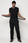 Оптом Полукомбинезон брюки горнолыжные мужские черного цвета 6621Ch в Казани, фото 7