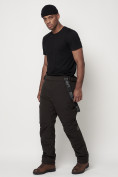 Оптом Полукомбинезон брюки горнолыжные мужские темно-серого цвета 6621TC в Казани, фото 10