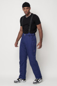 Оптом Полукомбинезон брюки горнолыжные мужские синего цвета 66357S в Казани, фото 2