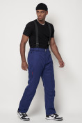 Оптом Полукомбинезон брюки горнолыжные мужские синего цвета 66357S в Казани, фото 3