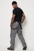 Оптом Полукомбинезон брюки горнолыжные мужские серого цвета 66357Sr в Казани, фото 10
