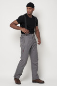 Оптом Полукомбинезон брюки горнолыжные мужские серого цвета 66357Sr в Казани, фото 3