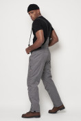 Оптом Полукомбинезон брюки горнолыжные мужские серого цвета 66357Sr в Казани, фото 4