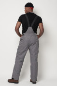 Оптом Полукомбинезон брюки горнолыжные мужские серого цвета 66357Sr в Казани, фото 5