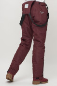 Оптом Полукомбинезон брюки горнолыжные женские big size бордового цвета 66413Bo в Казани, фото 9