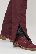 Оптом Полукомбинезон брюки горнолыжные женские big size бордового цвета 66413Bo в Екатеринбурге, фото 12