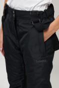 Оптом Полукомбинезон брюки горнолыжные женские big size черного цвета 66413Ch в Казани, фото 6
