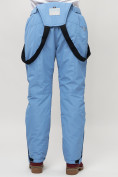 Оптом Полукомбинезон брюки горнолыжные женские big size голубого цвета 66413Gl в Казани, фото 7