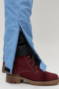 Оптом Полукомбинезон брюки горнолыжные женские big size голубого цвета 66413Gl в Казани, фото 10