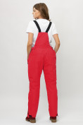 Оптом Полукомбинезон брюки горнолыжные женские big size красного цвета 66413Kr в Казани, фото 12