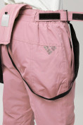 Оптом Полукомбинезон брюки горнолыжные женские big size розового цвета 66413R в Екатеринбурге, фото 8