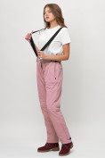 Оптом Полукомбинезон брюки горнолыжные женские big size розового цвета 66413R в Казани, фото 11