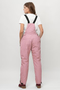 Оптом Полукомбинезон брюки горнолыжные женские big size розового цвета 66413R в Казани, фото 12
