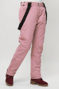 Оптом Полукомбинезон брюки горнолыжные женские big size розового цвета 66413R в Казани, фото 6