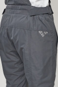 Оптом Полукомбинезон брюки горнолыжные женские big size темно-серого цвета 66413TC в Казани, фото 10