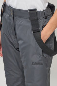 Оптом Полукомбинезон брюки горнолыжные женские big size темно-серого цвета 66413TC в Казани, фото 12