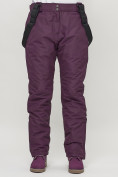 Оптом Полукомбинезон брюки горнолыжные женские big size темно-фиолетового цвета 66413TF, фото 10