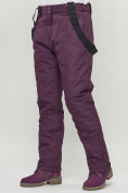 Оптом Полукомбинезон брюки горнолыжные женские big size темно-фиолетового цвета 66413TF, фото 11