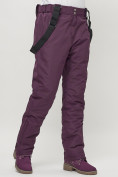 Оптом Полукомбинезон брюки горнолыжные женские big size темно-фиолетового цвета 66413TF, фото 12