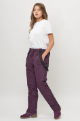 Оптом Полукомбинезон брюки горнолыжные женские big size темно-фиолетового цвета 66413TF, фото 2