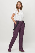 Оптом Полукомбинезон брюки горнолыжные женские big size темно-фиолетового цвета 66413TF, фото 3