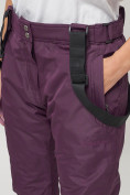 Оптом Полукомбинезон брюки горнолыжные женские big size темно-фиолетового цвета 66413TF, фото 7