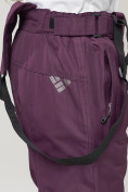 Оптом Полукомбинезон брюки горнолыжные женские big size темно-фиолетового цвета 66413TF, фото 8