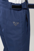 Оптом Полукомбинезон брюки горнолыжные женские big size темно-синего цвета 66413TS в Екатеринбурге, фото 9