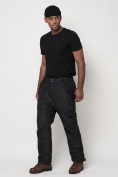 Оптом Полукомбинезон брюки горнолыжные мужские черного цвета 66414Ch в Казани, фото 3