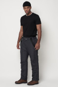 Оптом Полукомбинезон брюки горнолыжные мужские темно-серого цвета 66414TC в Екатеринбурге, фото 2
