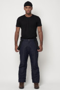 Оптом Полукомбинезон брюки горнолыжные мужские темно-синего цвета 66414TS в Казани