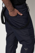 Оптом Полукомбинезон брюки горнолыжные мужские темно-синего цвета 66414TS в Казани, фото 15