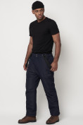 Оптом Полукомбинезон брюки горнолыжные мужские темно-синего цвета 66414TS в Екатеринбурге, фото 2