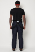 Оптом Полукомбинезон брюки горнолыжные мужские темно-синего цвета 66414TS в Казани, фото 6